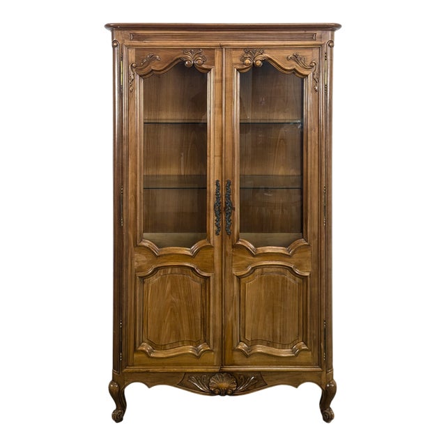 Wood Louis XV Style Cherrywood Display Cabinet For Sale - Image 7 of 7