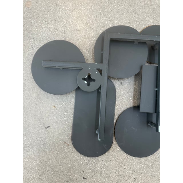 Mid Century Metal Wall Art Patina Geometry Vintage For Sale - Image 14 of 18