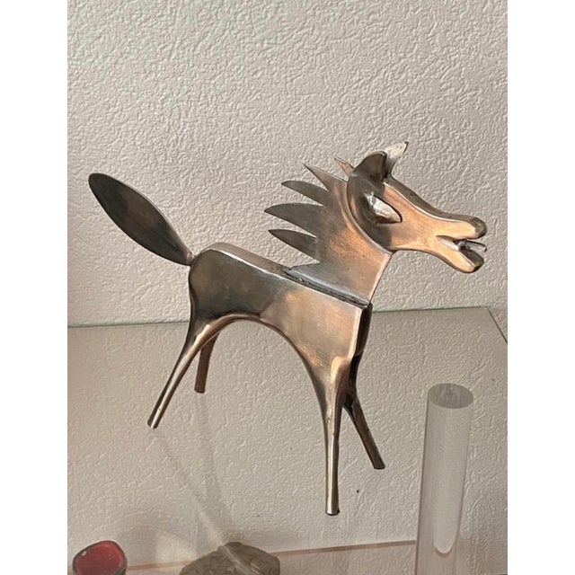 Sculpture of a Horse in Silver-Plated Metal, 1980s For Sale - Image 18 of 18