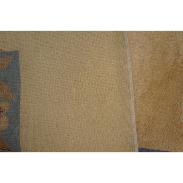 1980s Beige Floral Open Field Large Scale Vintage Chinese Peking Knotted Rug For Sale - Image 11 of 11
