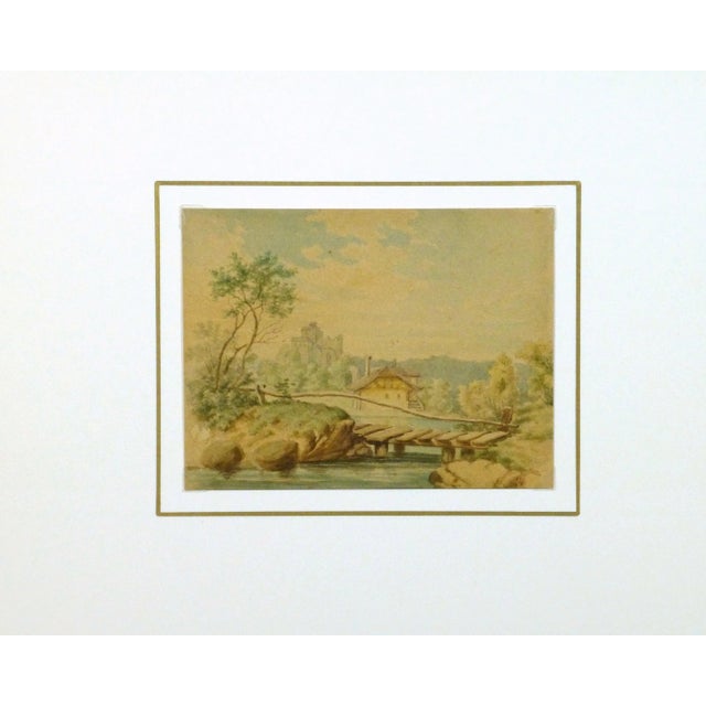 Watercolor - Tudor Style Cottage by the Lake For Sale - Image 4 of 5