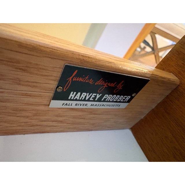 1960s 1960s Harvey Probber Travertine Top & Cane Drawer Side Table on Casters For Sale - Image 5 of 8