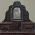 Antique Chip Carved Tramp Art Tabletop Dresser With Decoupage and Mirror For Sale - Image 4 of 12