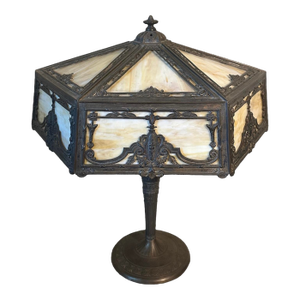 1920s Miller Slag Glass Table Lamp