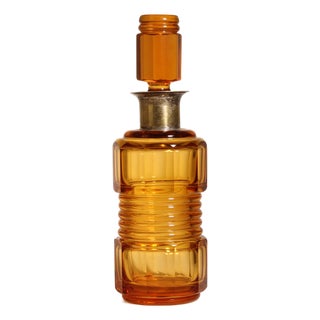 Art Deco Amber Glass Decanter, Sweden, 1930s For Sale