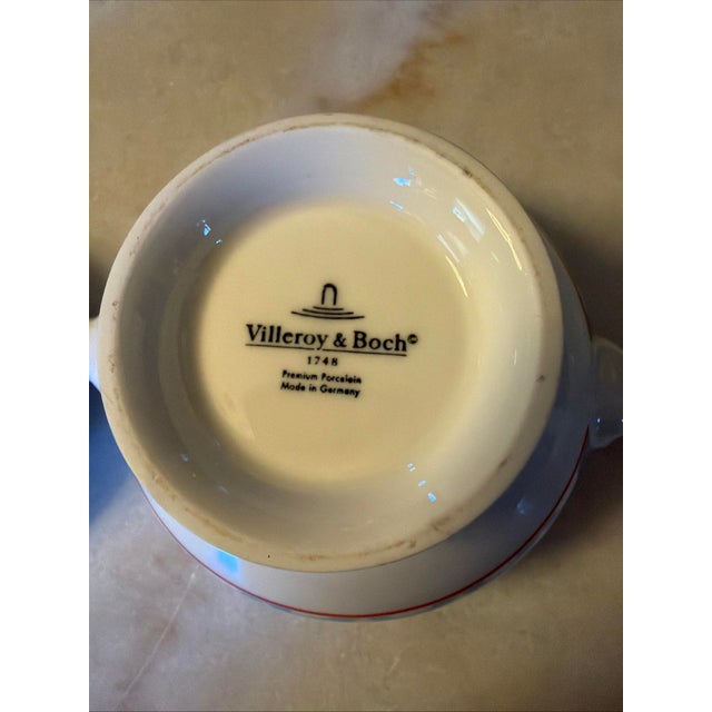 Villeroy & Boch Lina Aqua Porcelian Pedestal Lion Head Soup Bowl Set of 2 For Sale - Image 14 of 16