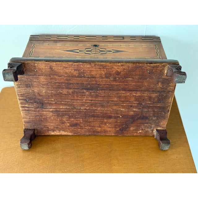 Late 19th Century Inlaid Marquetry Jewelry Casket For Sale - Image 10 of 12