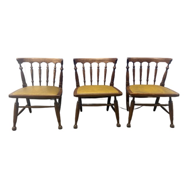 3 Vintage Colonial-Style Windsor Captain's Chairs For Sale