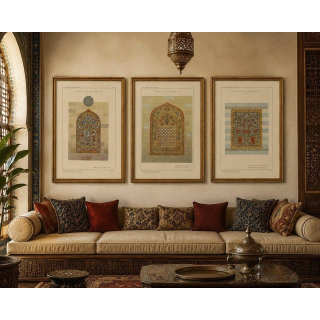 Paper Alexandre M. Raymond, Stained Glass Designs, Yenişehir, 1924, Paper, Set of 3 For Sale - Image 7 of 10