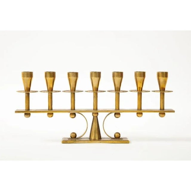 1960s Danish Brass Candelabra For Sale In New York - Image 6 of 13