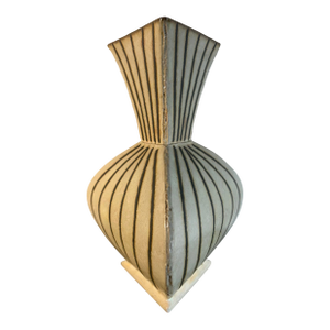 Textured Modern Triangular Studio Pottery Vase by Gary DiPasquale