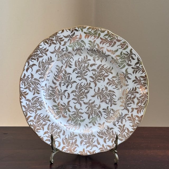 Mid 20th Century Vintage English Bone China Decorative Dessert Plate For Sale - Image 5 of 14