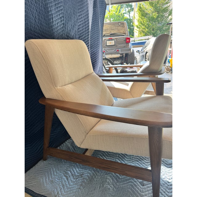 2020s Mid Century Wood Chair Set of 2 For Sale - Image 5 of 11