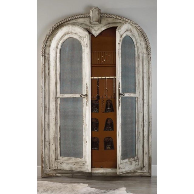 Hooker Furniture Antonella floor Mirror jewelry cabinet. From Melange collection. Distressed antiqued white finish....