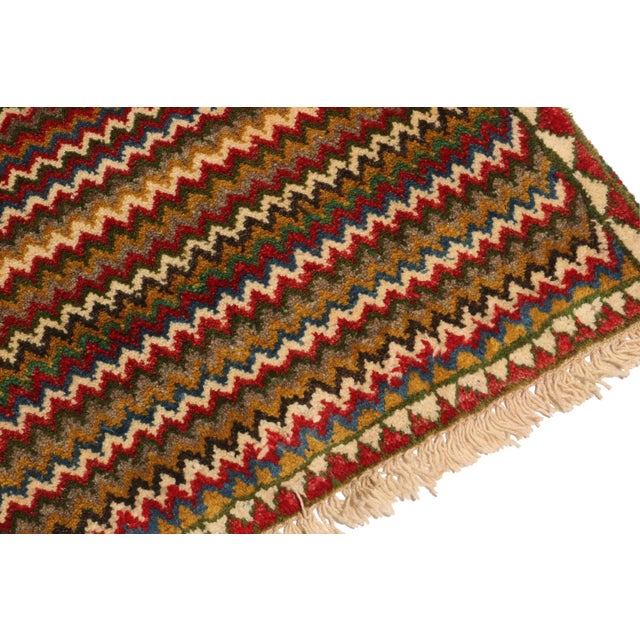 Rug & Kilim 1950s Vintage Gabbeh Persian Tribal Rug in Chevron Patterns For Sale - Image 4 of 7