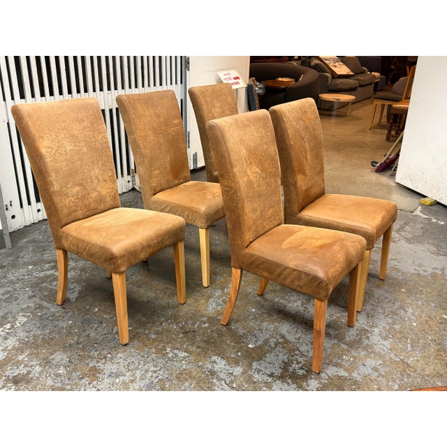 Modern Modern Parsons-Style Dining Chairs, Set of Five For Sale - Image 3 of 12