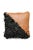 Handmade Geometric Shag Leather Decorative Pillow - Desert Sand & Black 18 X 18" Inches For Sale - Image 12 of 12