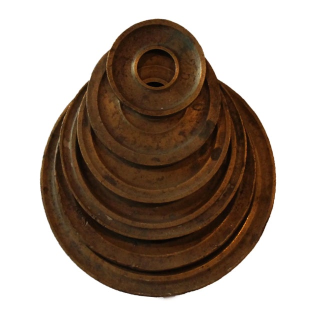 Industrial Vintage Brass Weight Discs - Set of 6 For Sale - Image 3 of 3