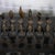 Metal Brutalist style bronze and marble chess set For Sale - Image 7 of 15