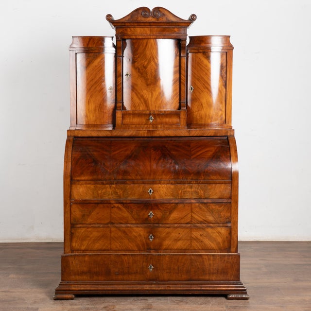 Biedermeier 19th Century Danish Mahogany Secretary Bureau For Sale - Image 3 of 16