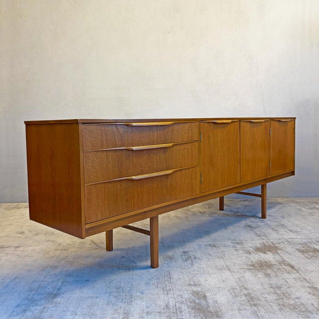 Mid-Century Modern British Teak Sideboard with Sculpted Handles, 1960s For Sale - Image 3 of 16