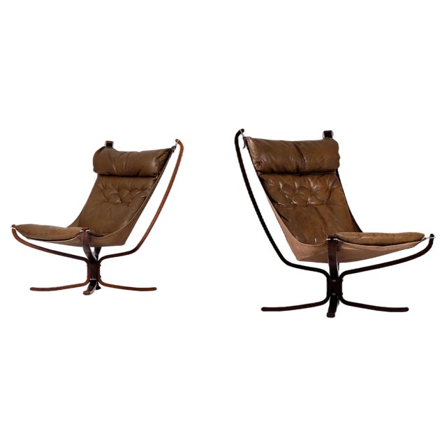 Set of Falcon Easy Chairs attributed to Sigurd Resell, Norway, 1970s For Sale