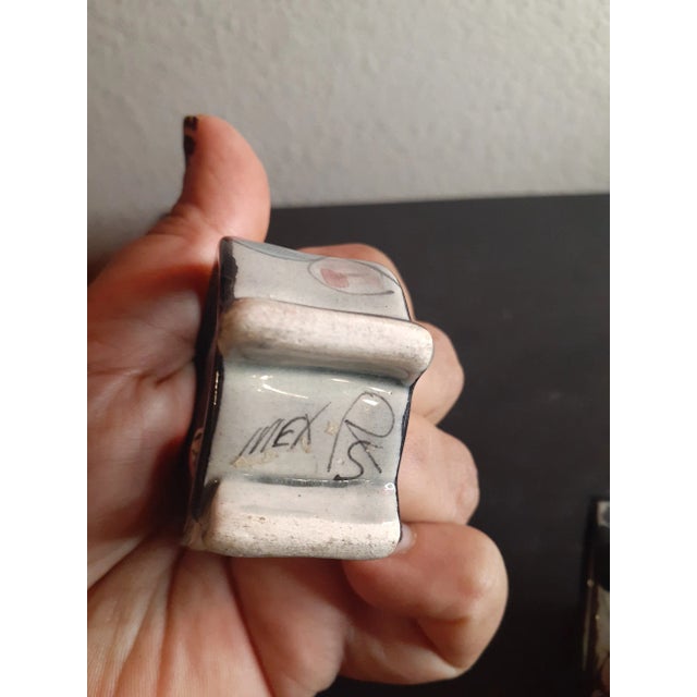 Vintage Mexican Tonala Art Ceramic Napkin Rings- Set of 4 For Sale In Dallas - Image 6 of 7