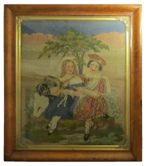 19th Century Framed Scottish Tapestry, 1850s