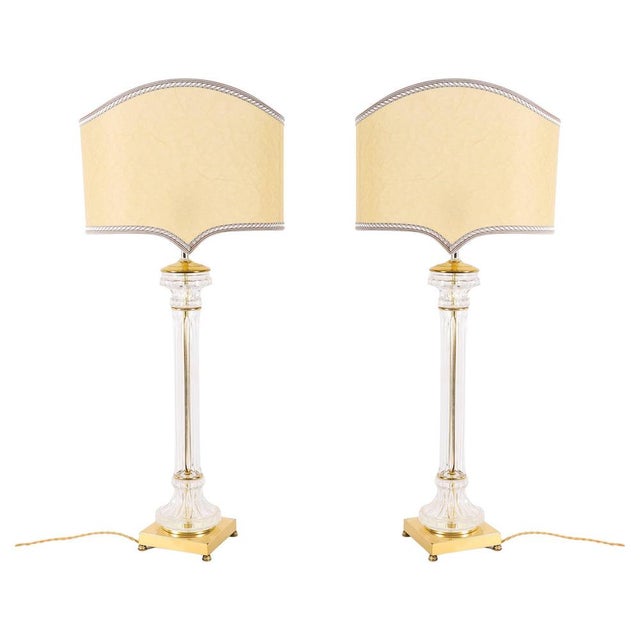Antique Art Deco Glass and Ormolu Table Lamps, 1920s, Set of 2 For Sale - Image 13 of 13