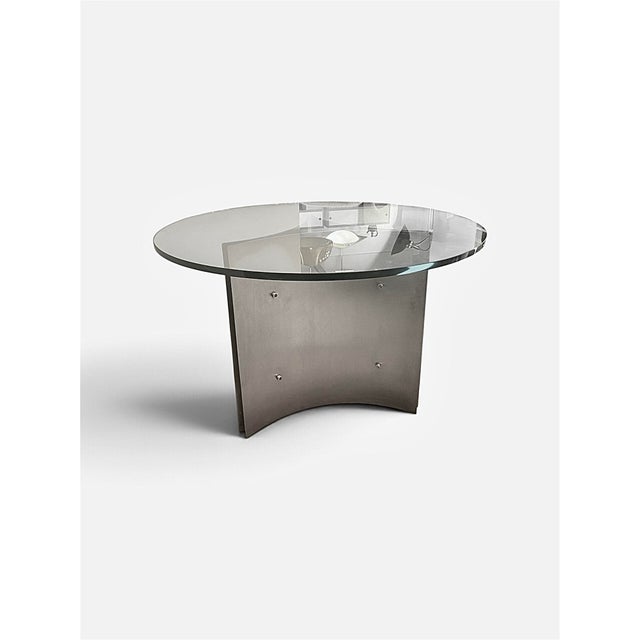 Industrial Pedestal Table in Stainless Steel by Michel Boyer, France, 1970 For Sale - Image 3 of 7
