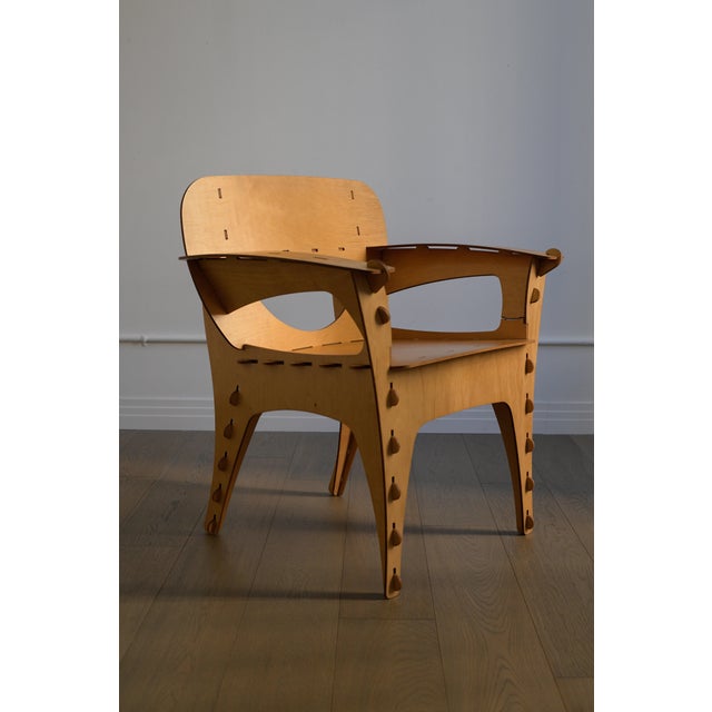 David Kawecki 1990 Attributed to David Kawecki Puzzle Chair in Laser-Cut Birch/Plywood, Usa For Sale - Image 4 of 18