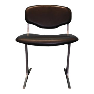 1950s Black Leather Backrest Seat For Sale