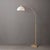 Nova Luna Bella Arc Floor Lamp - Weathered Brass Solid Steel, Sculptural Half-Dome White and Gold Shade, Dimmable, 75in Tall Statement Lighting by Nova For Sale - Image 4 of 8