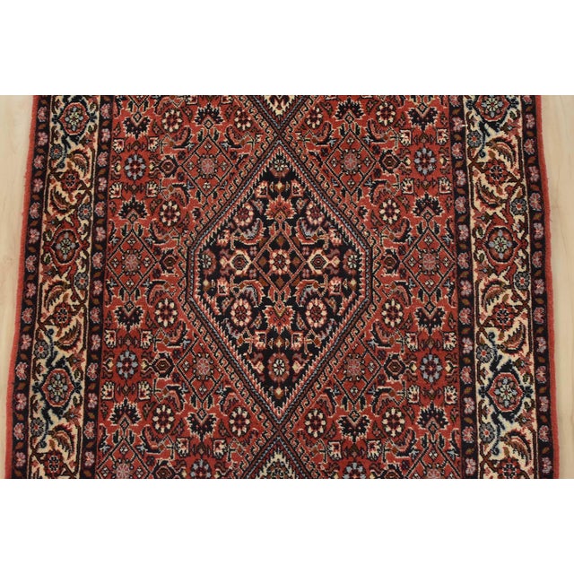 1990s Fine Bidjar Runner 2’10” X 9’8” Red Wool Traditional Hand-Knotted Oriental Rug For Sale - Image 5 of 13
