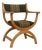 Danish Kurul Armchair in Oak and Striped Green Wool by Henning Kjærnulf, 1960s For Sale