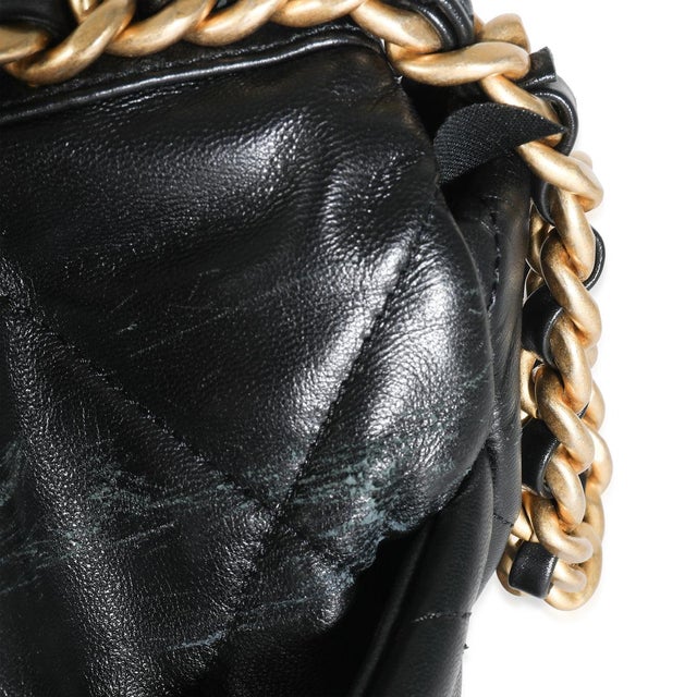 Black Black Shiny Lambskin Large Chanel 19 Flap Bag For Sale - Image 8 of 9