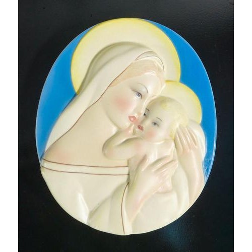 Ceramic Madonna and Child Sculpture from Lenci, 1930s For Sale - Image 18 of 18