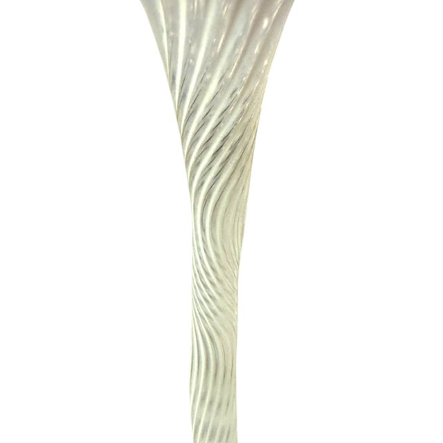 1990s Attributed Cam Langley Hand Blown Iridescent Lavender Art Glass Wine Goblets – Set of 7 For Sale - Image 4 of 6