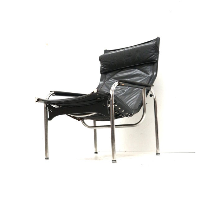 Vintage Black Leather Chair by Hans Eichenberger For Sale - Image 12 of 18