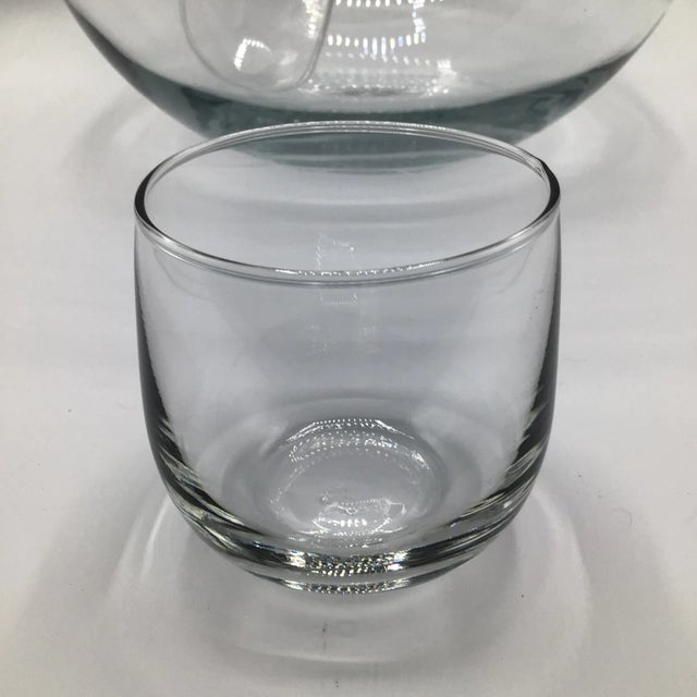 Transparent Crisa Punch Bowl 10 Signed Punch Cups and Silver Plated Italian Ladle - Set of 12 For Sale - Image 8 of 13