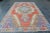 1960s Red and Blue Vintage Rug For Sale - Image 10 of 11