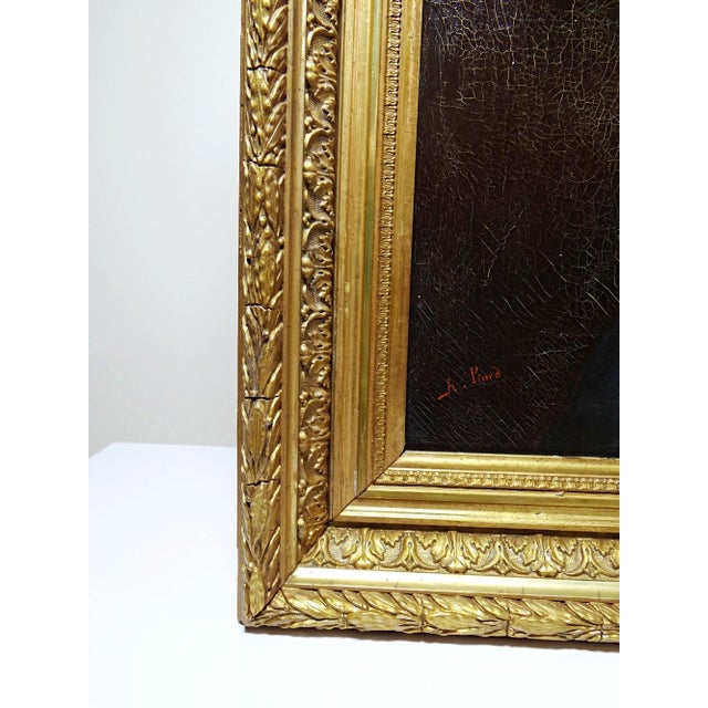 A. Piard, Portrait of a Young Woman in Profile, Oil on Canvas, 19th Century, Framed For Sale - Image 7 of 13