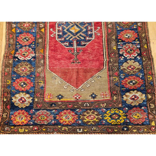19th Century Handwoven Anatolian Village Area Rug, Wool, Vegetable Dyed, 4' x 5' For Sale - Image 18 of 18