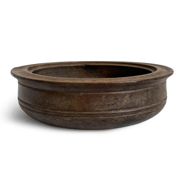 Contemporary Antique Carved Wood Rustic Bowl Mali For Sale - Image 3 of 3