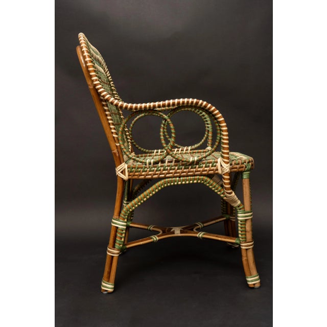 Mid 20th Century Marshan Rattan Arm Chair in Green By Creel and Gow For Sale - Image 5 of 8