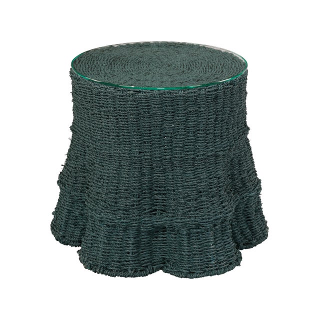Jamie Young Falda Side Table in Verdigris Dyed Seagrass For Sale In Los Angeles - Image 6 of 6