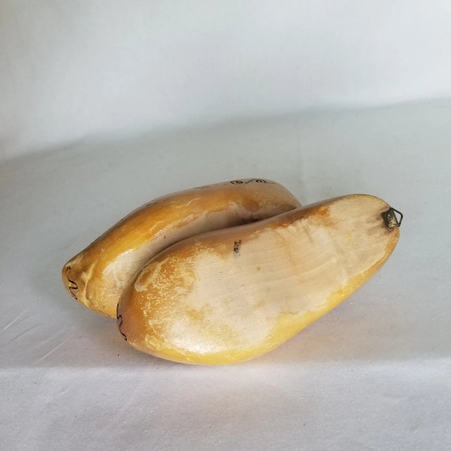 Mustard Pair of 1950s Wooden Shoes For Sale - Image 8 of 10