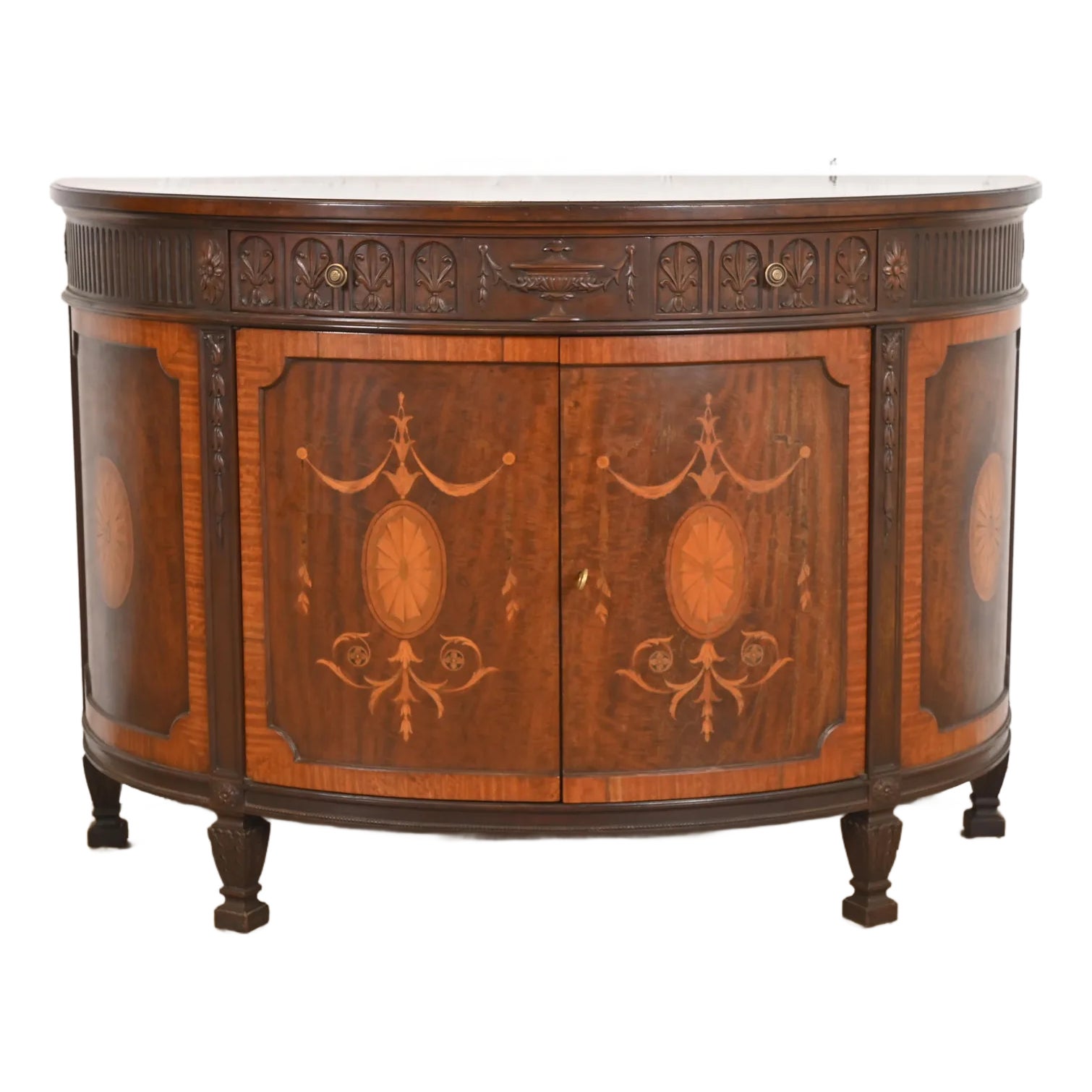 Baker Furniture French Regency Louis XVI Mahogany and Inlaid Marquetry ...