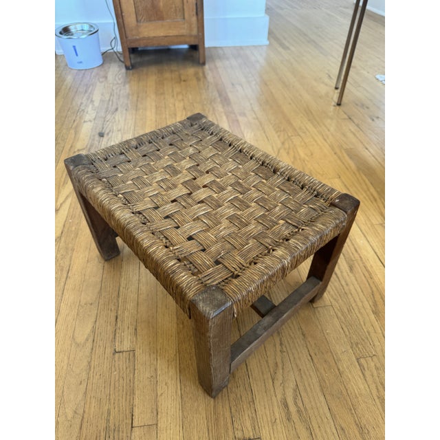 Brown 1950s Vintage Ottoman Weave Stool For Sale - Image 8 of 9