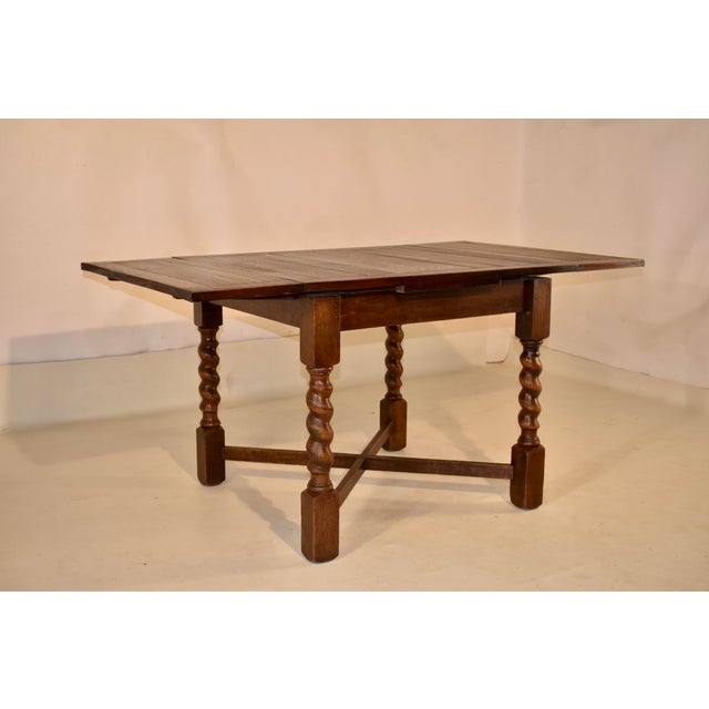 Circa 1900 English Oak Table With Two Draw-Leaves For Sale In Greensboro - Image 6 of 9
